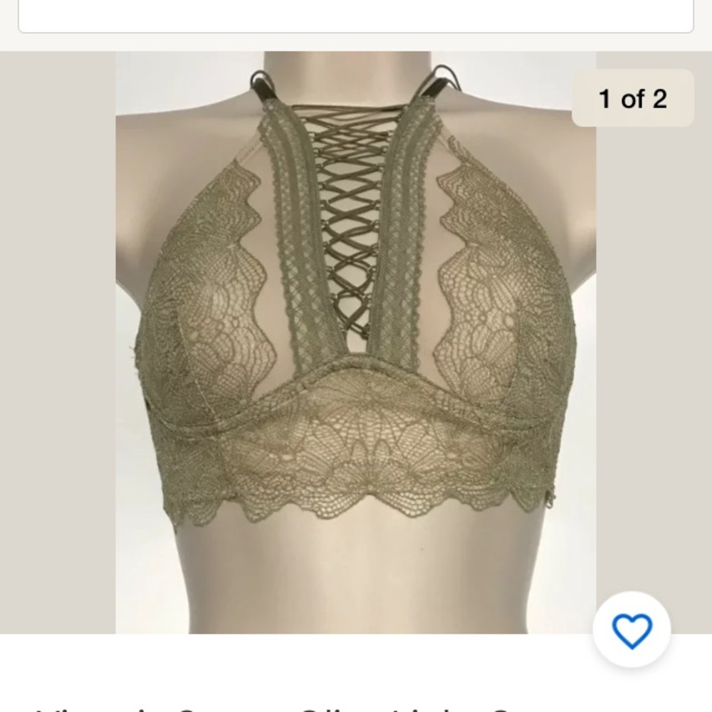 Victoria Secret Floral Lace Up Bralette Sz XS NWT